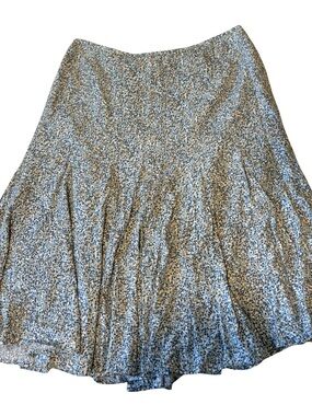 Kasper‎ Y2K Blue Abstract Print Flowy Midi Skirt Rayon